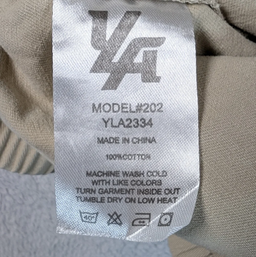 Youngla Cargo Joggers Mens Sz L Tan Tapered Drawstring Athleisure Gym - Picture 8 of 12